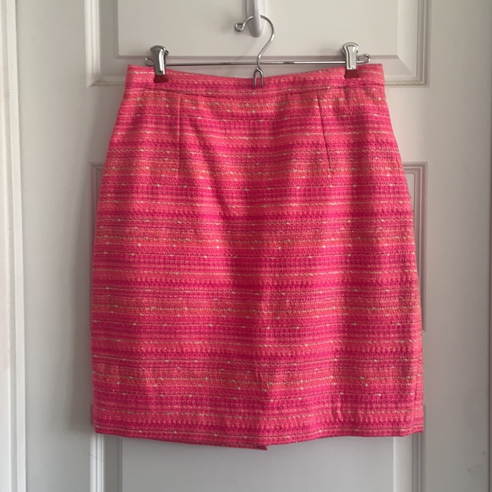 Lily Pulitzer Hot Pink Sparkle Tweed Pencil Skirt
